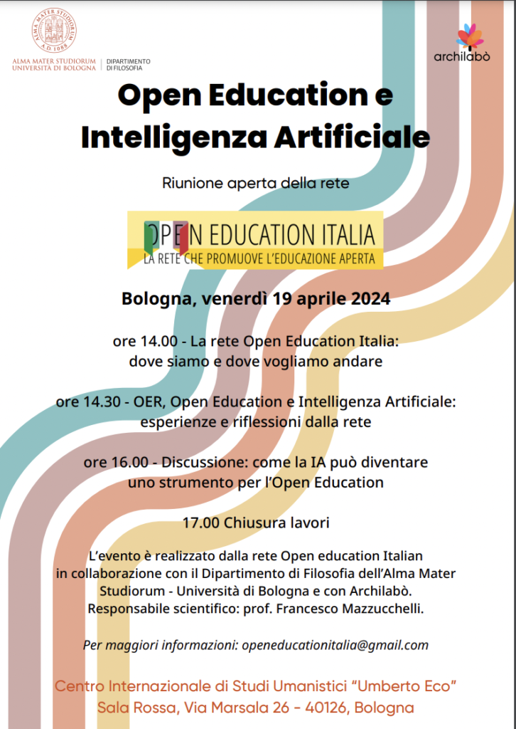 locandina Open Educatione. >Intelligenza artificiale 
